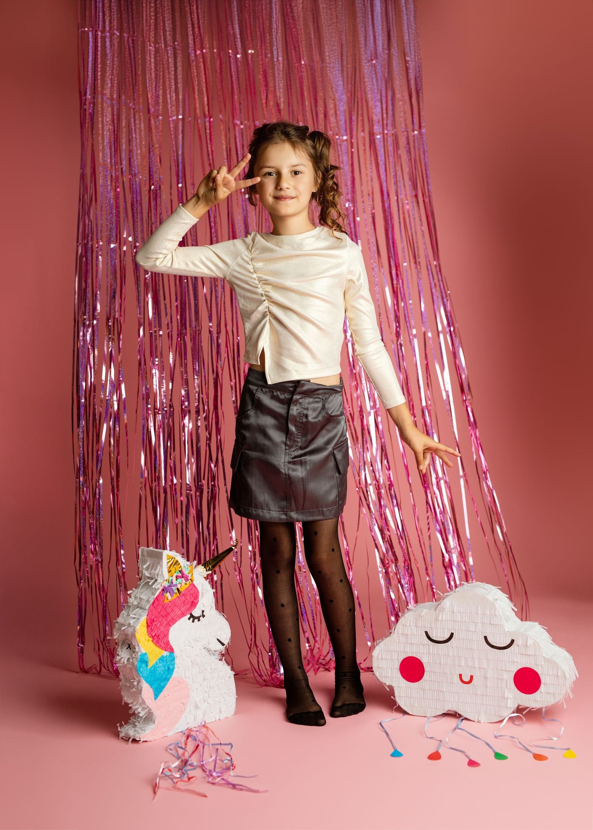 DOTTIE - RAJSTOPY WZORZYSTE 20 DEN CZARNE KROPKI - Bella Bambini