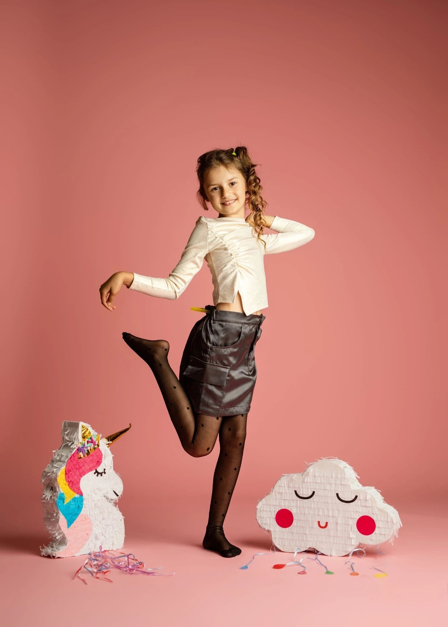 Image of DOTTIE - RAJSTOPY WZORZYSTE 20 DEN CZARNE KROPKI - Bella Bambini